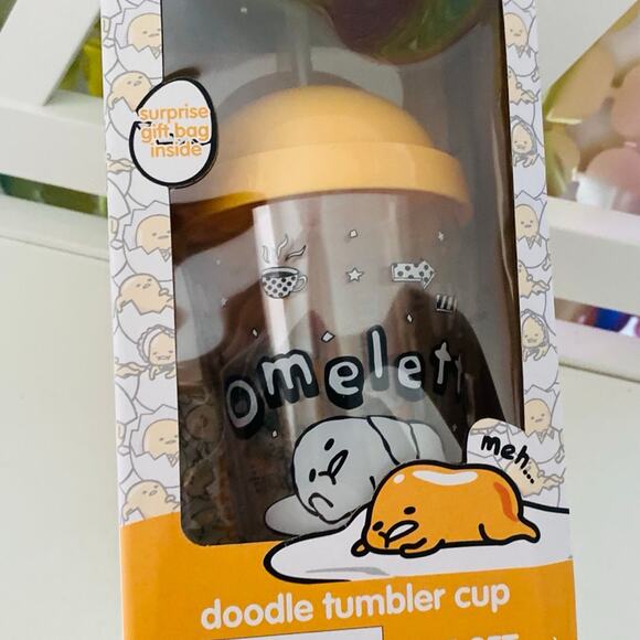 Gudetama The Lazy Egg Doodle Tumbler Cup - Picture 1 of 3